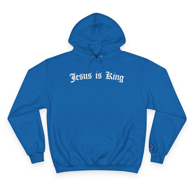 Jesus is King Champion Hoodie - Blue