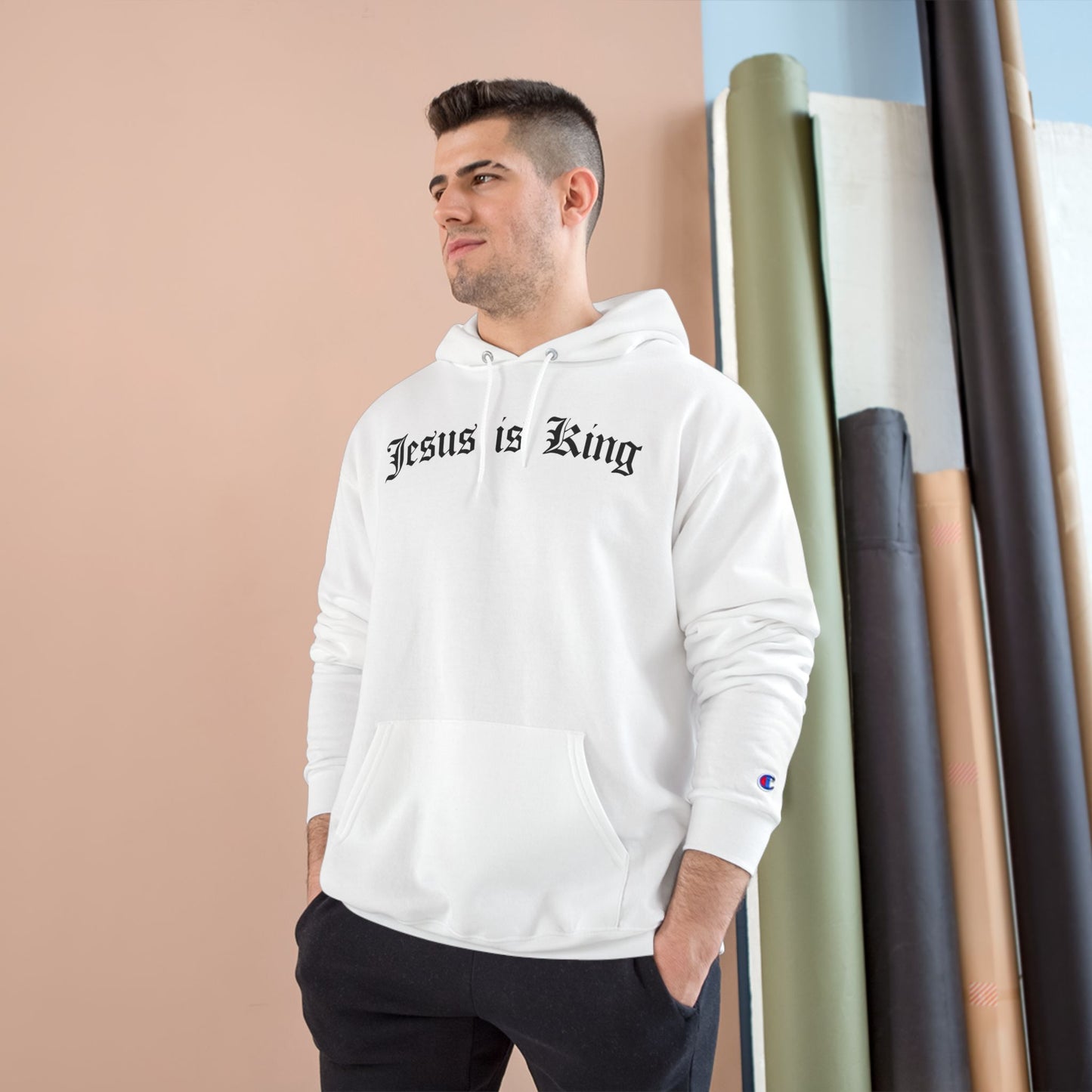 Jesus is King Champion Hoodie - White